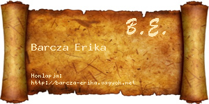 Barcza Erika névjegykártya